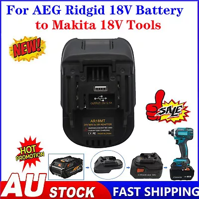 $34.98 • Buy NEW Adapter For AEG Ridgid 18V Battery Convert To Makita 18V LXT Tools BL1850