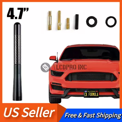 Universal 4.7  Inches Car Antenna Aerial Carbon Fiber Radio FM Antena Black US • $7.61