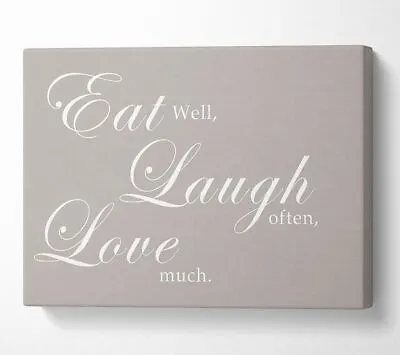 £21.99 • Buy Kitchen Quote Eat Laugh Love Beige Canvas Wall Art Home Decor Large Print