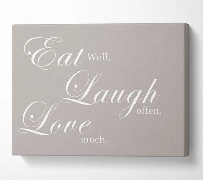 £21.99 • Buy Kitchen Quote Eat Laugh Love Beige Canvas Wall Art Home Decor Large Print
