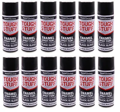 Enamel Black Gloss Spray Paint For Wood Metal Plastic Interior & Exterior 400ml • £13.95