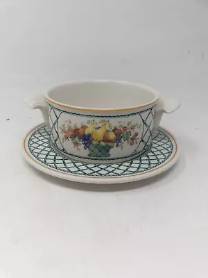 Set Of 6- Villeroy & Boch Cream Soup Bowls And Saucers- Basket Pattern • £149.99