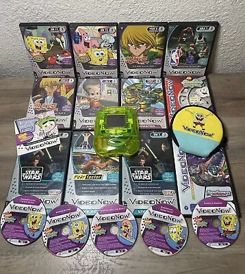 Hasbro Video Now Fx Color Video Player Green W/ 18 Discs Lot -  Tested & Working • $139.99
