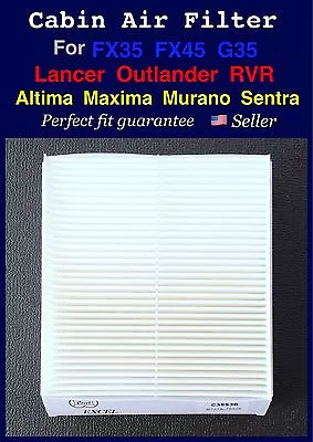 For 07-16 Outlander Lancer RVR Altima Maxima FX35 FX45 G35 Cabin Air Filter  • $8.55