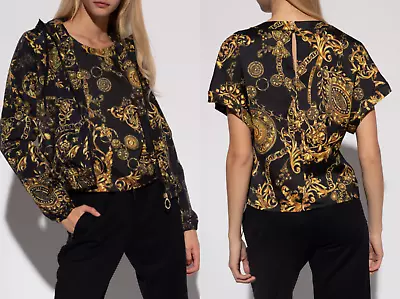 Versace Jeans Couture Patterned Baroque Top Blouse Shirt Iconic New Hot S • $201.97