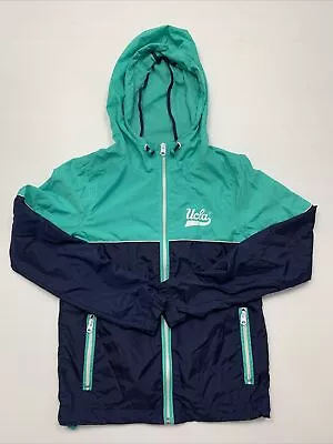 UCLA Authentic Womans Windbreaker Jacket Navy Teal Size XS 6 California College • £43.55