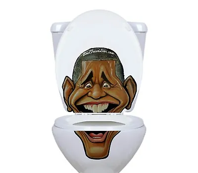 Barack Obama Vinyl Toilet Lid Decal / Sticker Set By BowlFacedLiar.com • $12.99