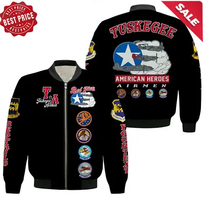 Personalised Tuskegee Airmen Red Tail Angels American Bomber Jacket Fleence  • $49.80