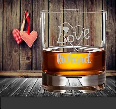 $24 • Buy Valentine's Day Personalised Scotch Glass Bourbon 290ml Engraved Gift For Him