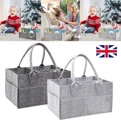 Baby Diaper Organizer Storage Box Kids Caddy Felt Changing Nappy Carrier Bag UK • £5.69