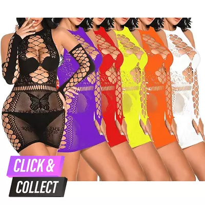 £7.99 • Buy Womens Sexy/Sissy Plus Size Lingerie Fishnet Bodysuit Body Stocking Bodysuit