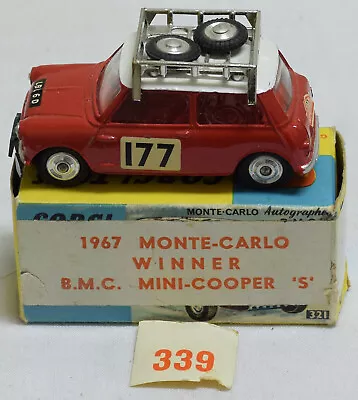 Corgi #339 1967 Monte-carlo Mini Cooper S Near-mint W/ Vg/exc Correct Box • $325