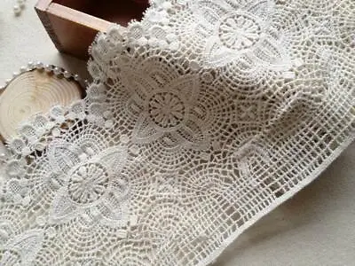 Vintage Crochet Cotton Beige Lace Trim With Scalloped Edge 6.69  Wide 2 Yards • $10.99