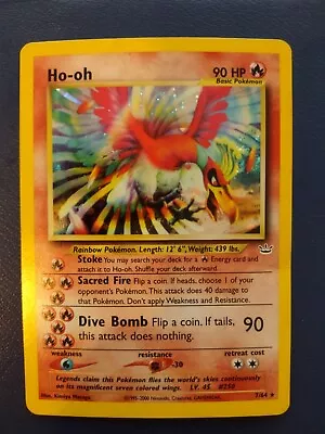 Pokemon Card - 1st Edition Ho-oh Neo Revelation 7/64 Holo Rare • $34