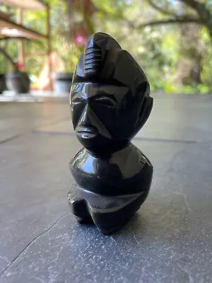 Hand Carved Mexican Gold Sheen Obsidian Aztec Mayan Totem Statue Figurine Idol • $25.49