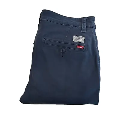 LEVIS Trousers Mens W32 L32 Blue XX Chino Pants Slim Standard Taper Stretch Zip • £26.99