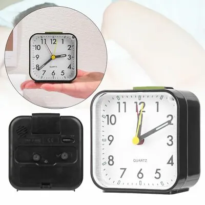 $16.90 • Buy Battery Operated Alarm Clock Quartz No Tick With Night Light Bedside Clocks