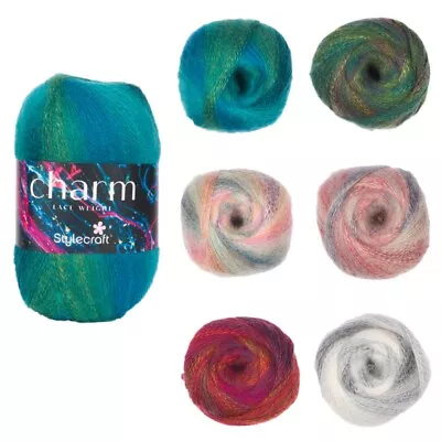 Stylecraft Charm 4 Ply Lace Weight Knitting Yarn Craft Crochet Mohair 200g Ball • £12