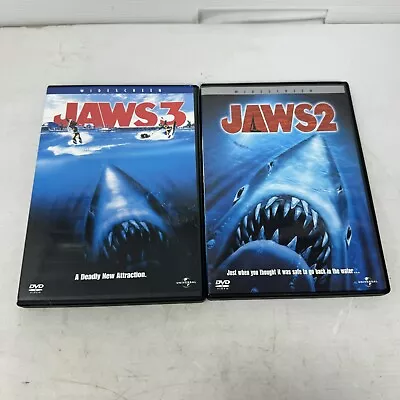 Lot Of Two Jaws Widescreen DVD Jaws 2 & Jaws 3 Tested & Working! • $9.99