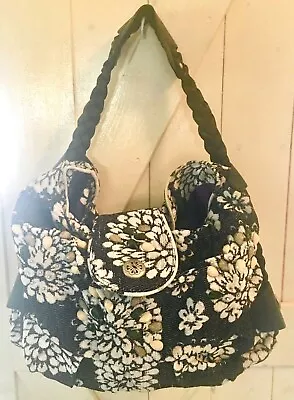 Lovely NEW Summer Navy/ White Floral Canvas Tote Beach Bag By Mischa Barton   • $32