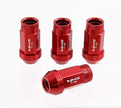 Vms 20 Piece Race Light Weight Wheel Racing Lug Nuts 7/16 -20 Red Open End • $61.56