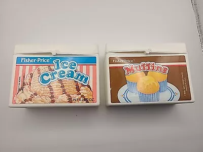 Vintage Fisher Price Ice Cream And Muffins Play Food Boxes 1989 1988 1991 • $9