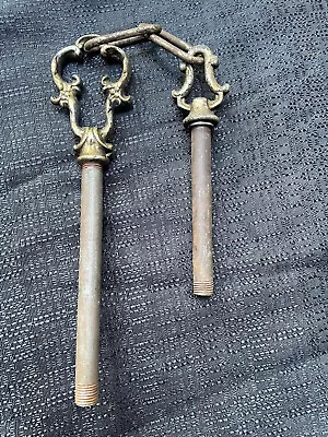 $17.99 • Buy Vintage Antique Art Deco Cast Brass Chandelier Loops W/ Chain Parts Restore