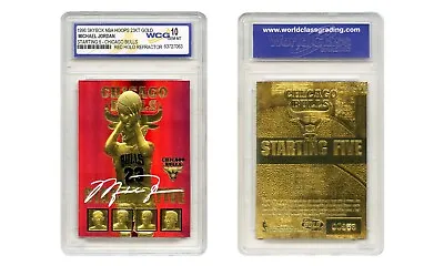 1996 Skybox NBA Hoops JORDAN Starting 5 Bulls RED REFRACTOR Gold Card GEM-MT 10 • $14.95