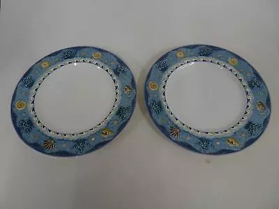 Mikasa Ultima+ HK261 Ocean Medley Pair (2) 10 3/4  Round Dinner Plates Shells • $74.99