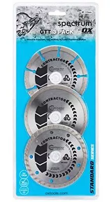 £11.99 • Buy OX Tools - Spectrum Contractor GTT Diamond Blade Triple Pack 115/22.23mm