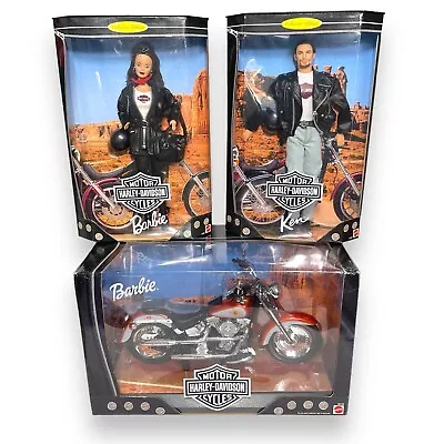 Harley Davidson Barbie Ken Fat Boy Motorcycle 90s LOT Same AZ Background Scene • $341.92