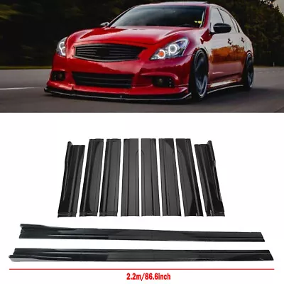 Glossy Black 86.6  Side Skirt Rocker Splitter Lip For Infiniti G37 G35 Sedan • $45.95