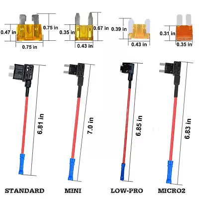 Mini Micro2 Low-Profile Fuse Tap Add Circuit Blade Holder ATC ATM ATR Standard • $6.99