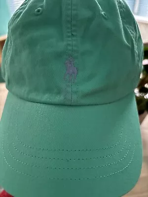 RALPH LAUREN Polo Pony Baseball Cap In Green Adjustable • £29.99