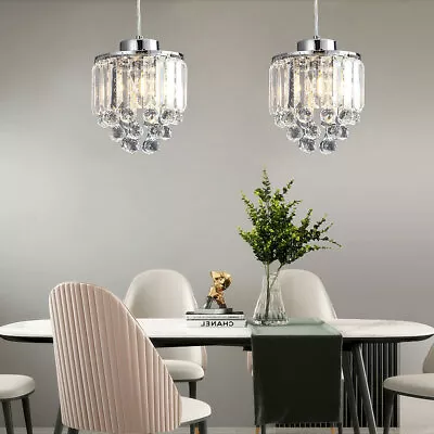 Small Raindrop Crystal Chandelier 1 Light Flexible Cord Hanging Lighting Fixtur • $29.90