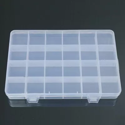 24 Compartment Small Organizer Storage Plastic Box Craft Nail Art Fuse Beads • £3.29