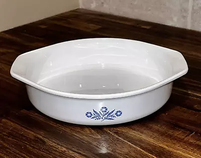 Vintage Late 1960s Corning Ware 8  Round Baking Dish P-321 Blue Cornflower • $35.99