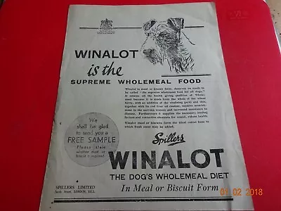 KENNEL CLUB 1930s REGISTER FORMAND SUPER DOG FOOD ADVERT TO REVERSE • £1