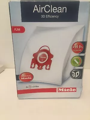 Miele FJM Vacuum Bags - 3D AirClean - 4 HEPA Bags & 2 Filters Per Box   • £17.86