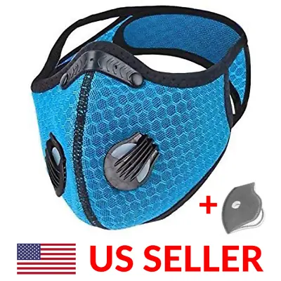 Six (6) Cycling Face Masks Active Carbon Filter Reusable Breathe Easy • $9.95