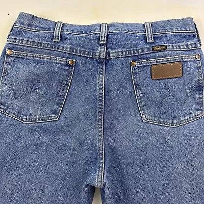 VTG Wrangler 936ATW Blue Western Jeans 32x36 Men Cowboy Light Wash Made In USA • $19.99