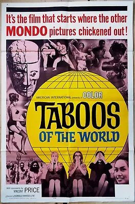 Taboos Of The World 1963 Italian Human-oddities Documentary Original US Poster • £3.99
