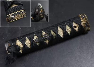 TSUKA Handle Hilt With Menuki And Fuchigashira Japanese Antique Sword Fitting • $190