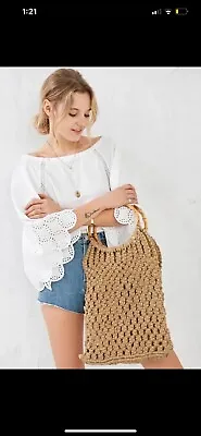 Urban Outfitters Ecote Bamboo Weave Tote Bag MSRP: $59 • $25