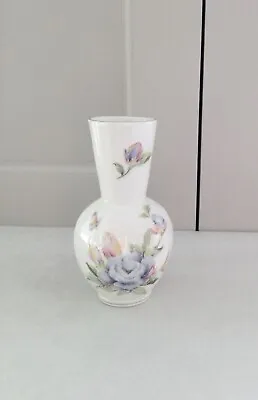 Pretty AYNSLEY Fine Bone China Floral Bud Vase - Celeste Design - Vgc • £5.99