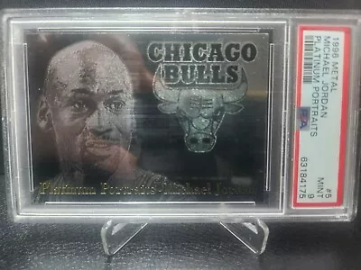 1996 Metal Platinum Portraits Michael Jordan #5 PSA 9 • $1476.19