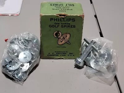 Vintage Phillips Cam Locking Metal Golf Spikes With Original Box And Wrench Tool • $34.99