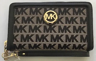 Michael Kors Fulton Multifunctional Phone Case Wallet Black Print • $64.99