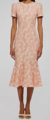 $418 Shoshanna Women's Pink Floral Jacquard Mermaid Midi Dress Size 8 • $133.98