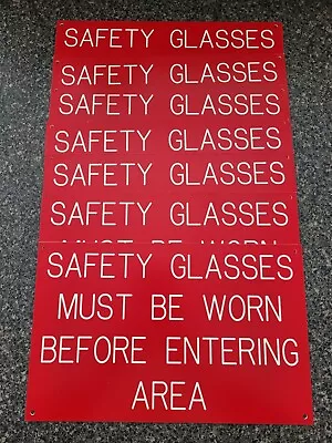 VINTAGE Safety Glasses Must Be Worn Plastic Placard Sign • $15